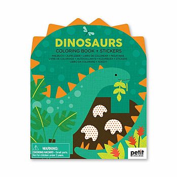 Coloring Book with Stickers Dinosaurs