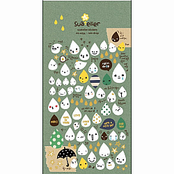 Rain Drop Paper Stickers