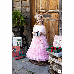 Great Pretenders Christmas Tree Dress with Headpiece, Blush (Size 5/6)
