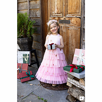  Great Pretenders Christmas Tree Dress with Headpiece, Blush (Size 5/6)