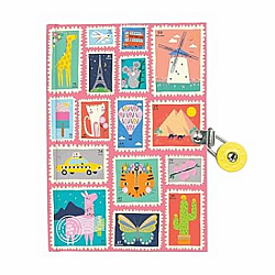 Hello Around World Locked Diary	