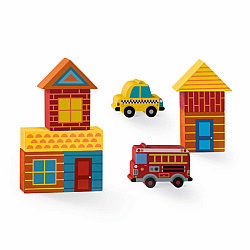 Build and Play Mini Wood Blocks, Busy City 